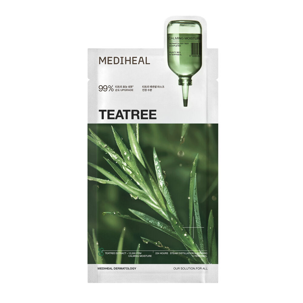 MEDIHEAL Tea Tree Essential Mask - Confezione da 10 Maschere Purificanti e Lenitive
