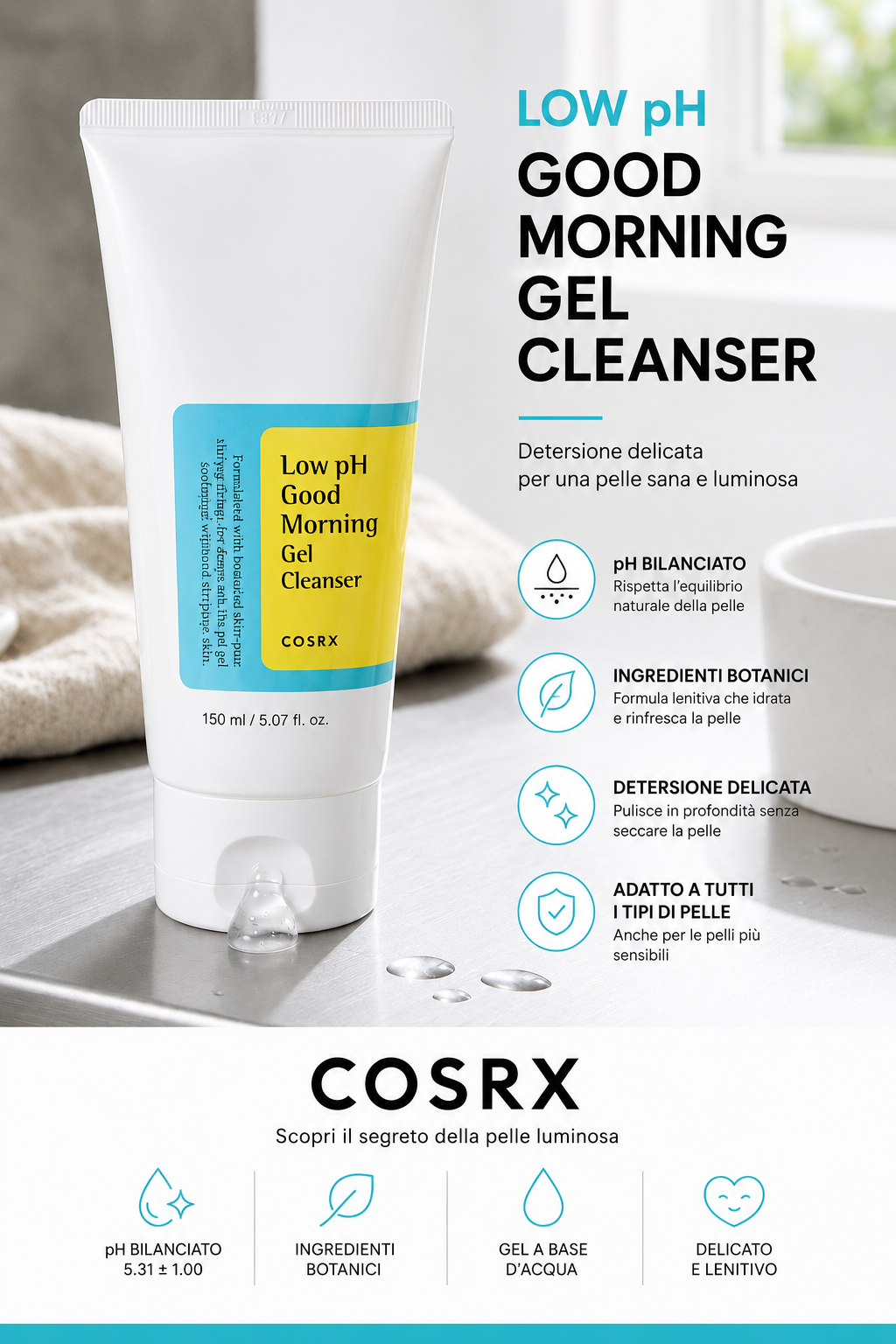 COSRX Low PH Good Morning Gel Cleanser 150 ml
