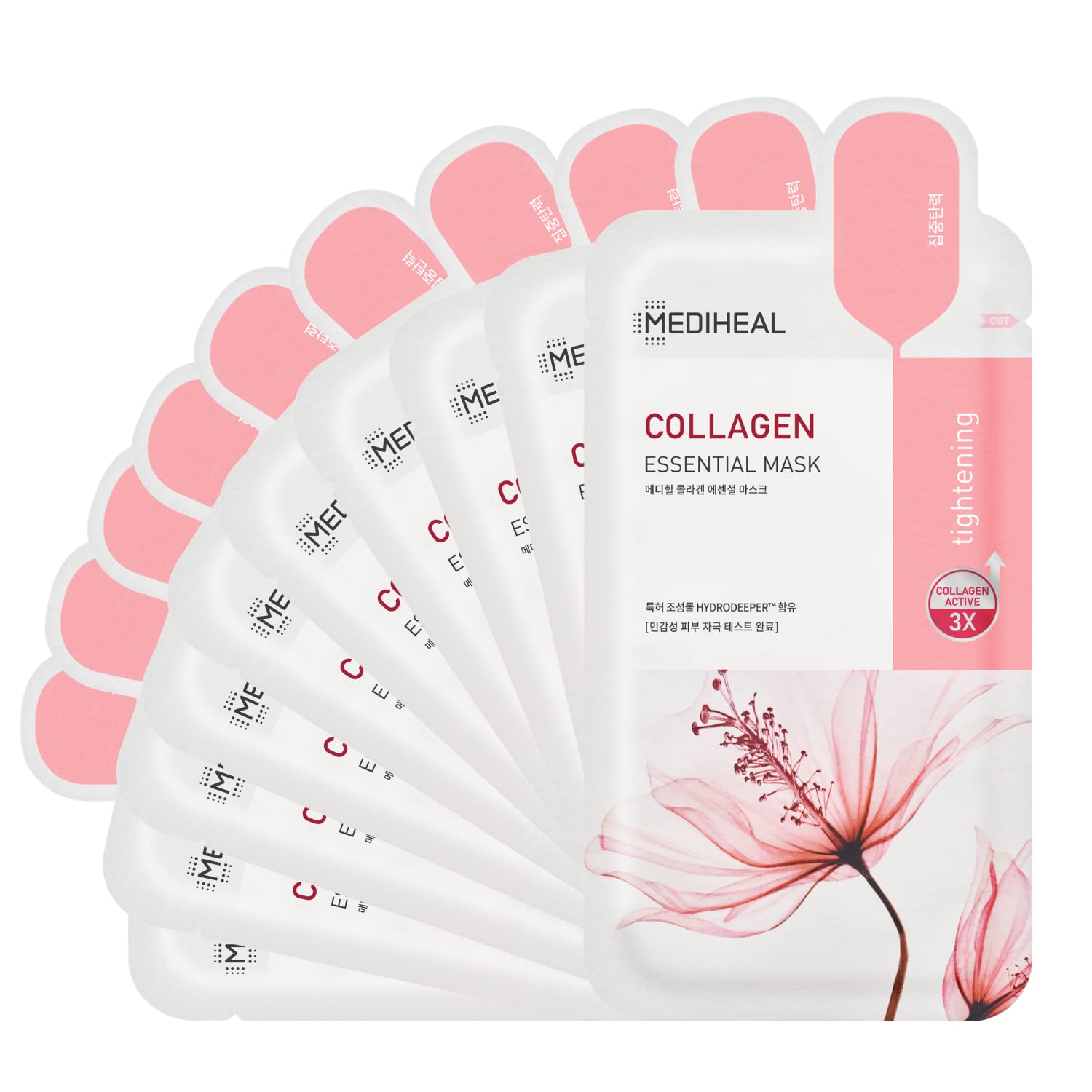 MEDIHEAL Collagen Essential Mask - Confezione da 10 Maschere Rassodanti e Rimpolpanti